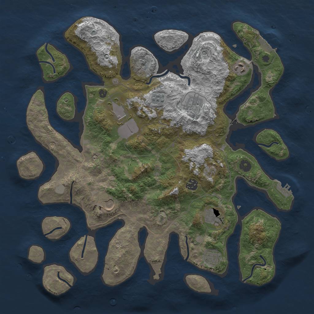 Rust Map: Procedural Map, Size: 4000, Seed: 196427638, 16 Monuments