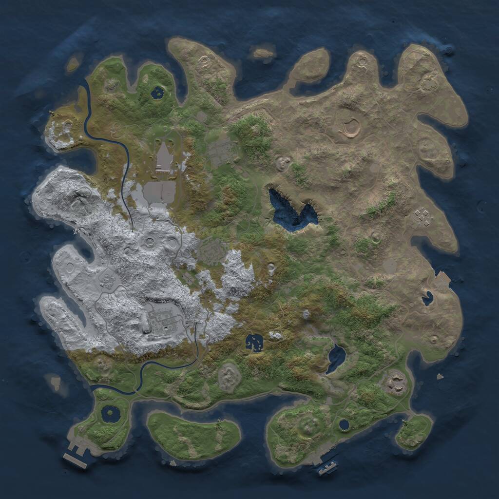 Rust Map: Procedural Map, Size: 4000, Seed: 304522, 14 Monuments
