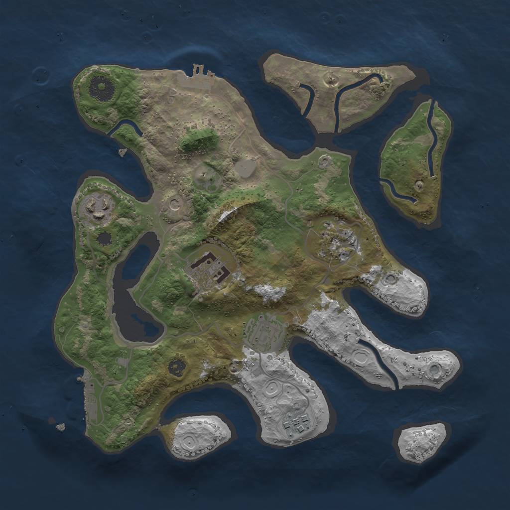 Rust Map: Procedural Map, Size: 3000, Seed: 1594650473, 13 Monuments