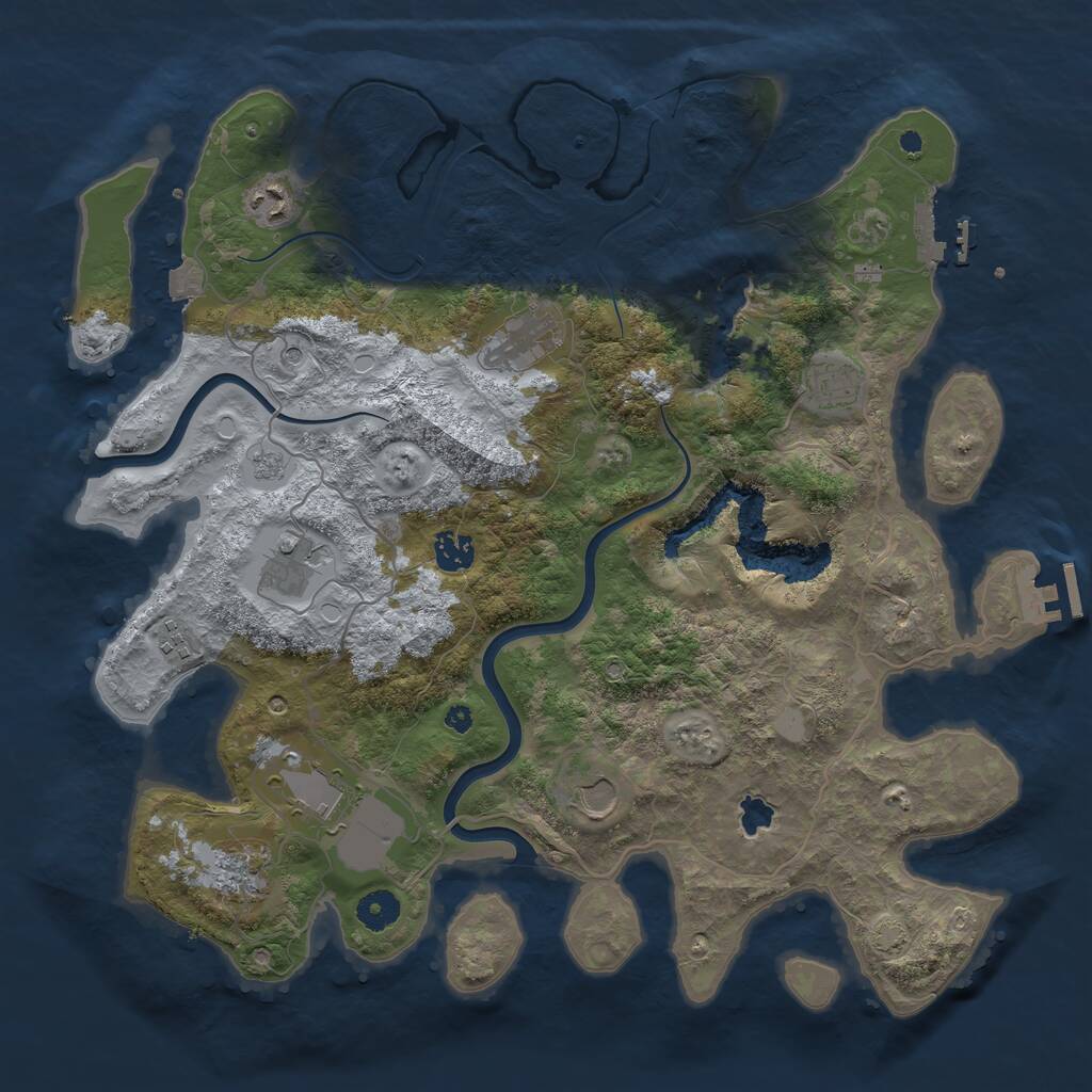 Rust Map: Procedural Map, Size: 4000, Seed: 962388, 15 Monuments
