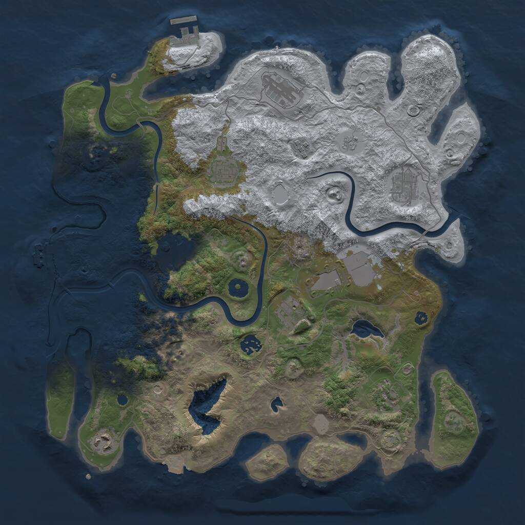 Rust Map: Procedural Map, Size: 4000, Seed: 1566174571, 16 Monuments