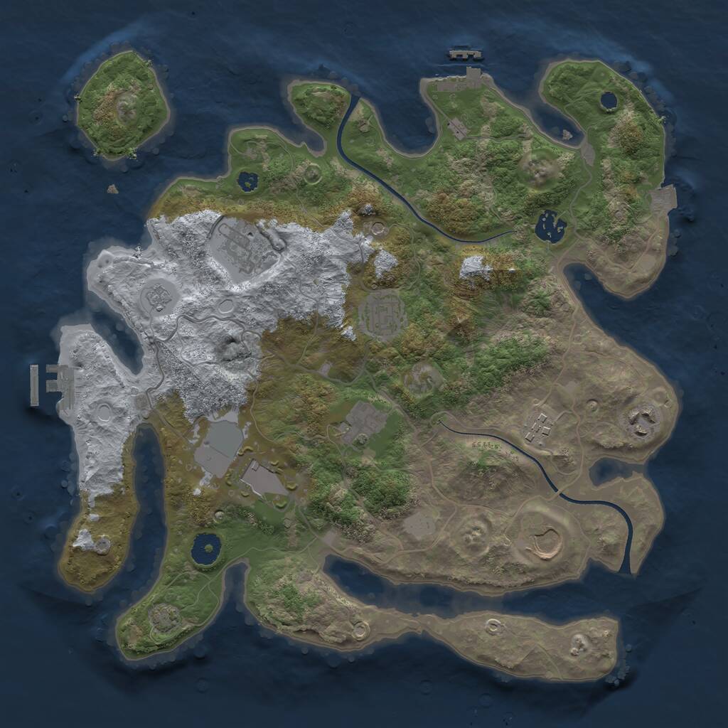 Rust Map: Procedural Map, Size: 3550, Seed: 297497, 14 Monuments