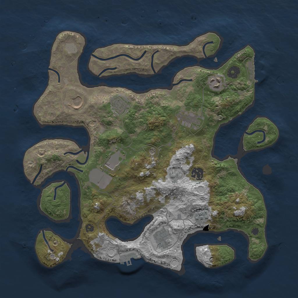 Rust Map: Procedural Map, Size: 3550, Seed: 606516, 16 Monuments