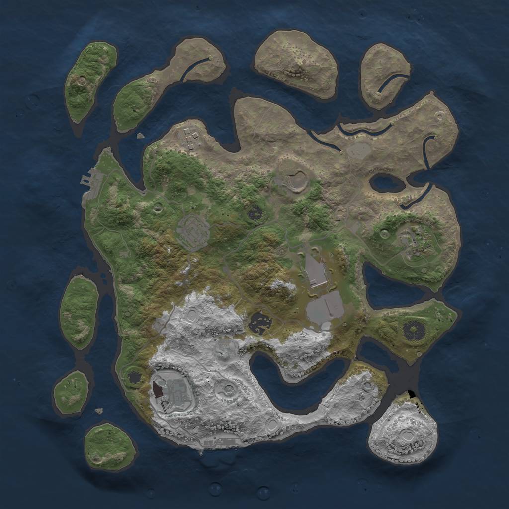 Rust Map: Procedural Map, Size: 3500, Seed: 5181851, 15 Monuments