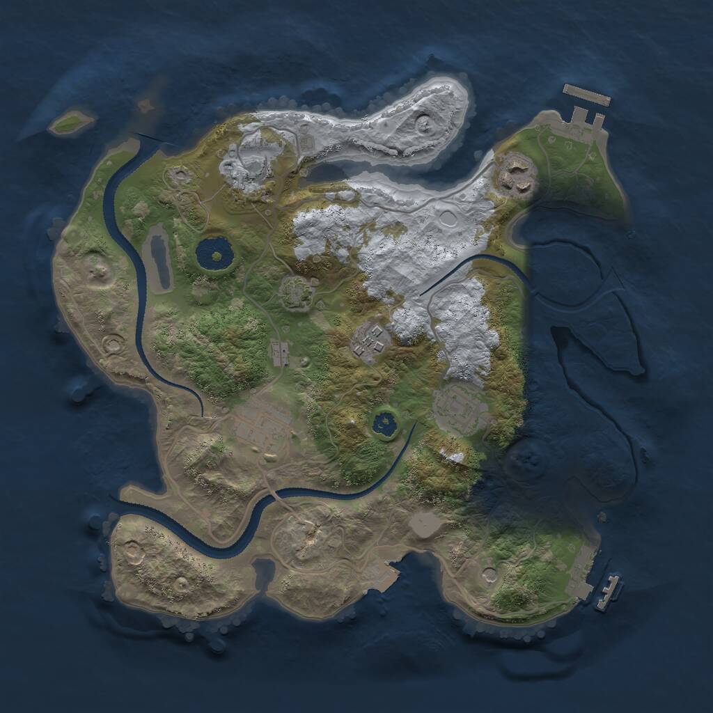 Rust Map: Procedural Map, Size: 3000, Seed: 579896, 10 Monuments