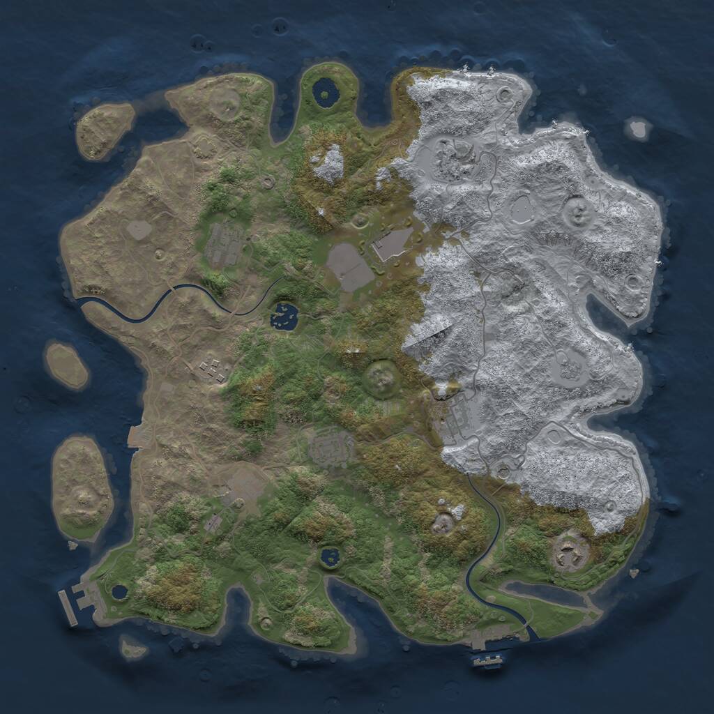 Rust Map: Procedural Map, Size: 3850, Seed: 459139871, 15 Monuments