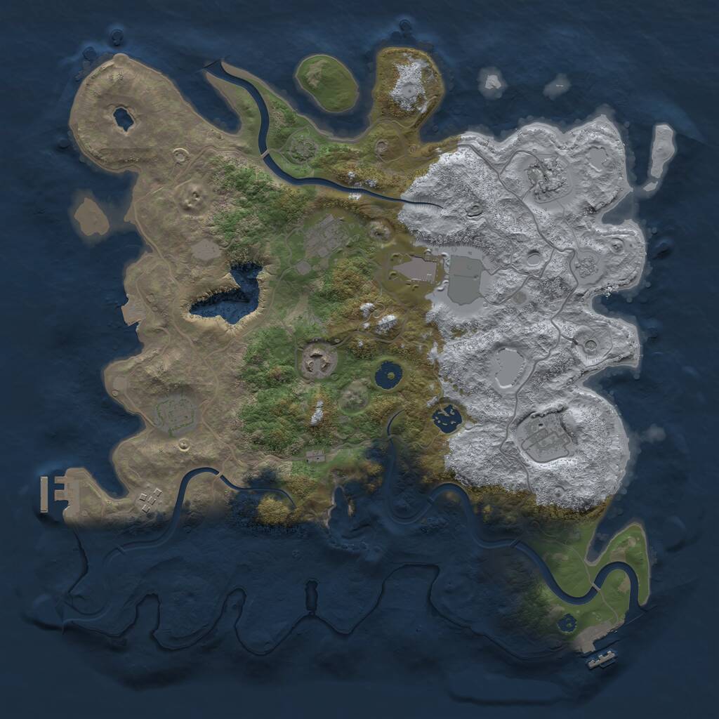 Rust Map: Procedural Map, Size: 4000, Seed: 112863949, 14 Monuments