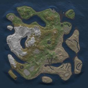 Thumbnail Rust Map: Procedural Map, Size: 3500, Seed: 100816564, 16 Monuments