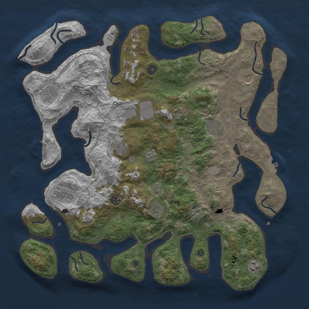Rust Map: Procedural Map, Size: 4500, Seed: 1874965883, 19 Monuments