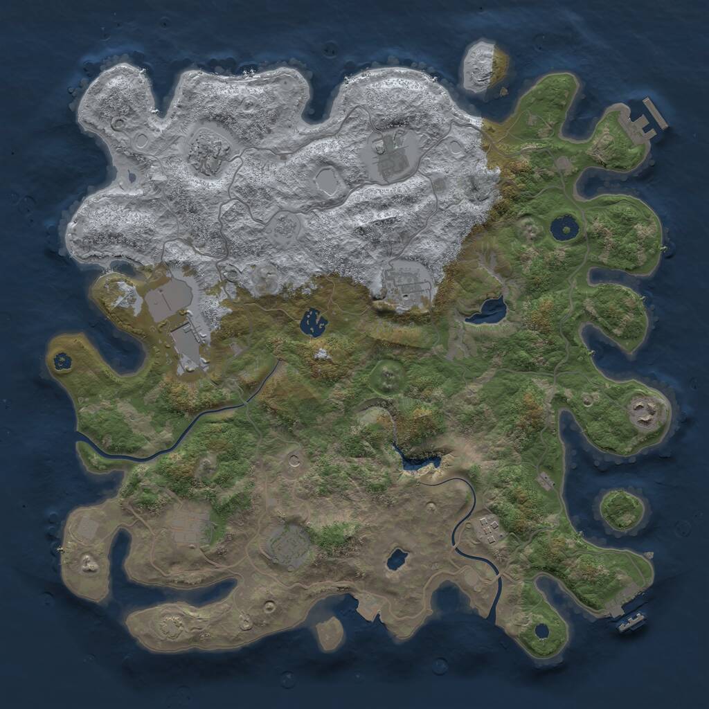 Rust Map: Procedural Map, Size: 4000, Seed: 814966, 15 Monuments