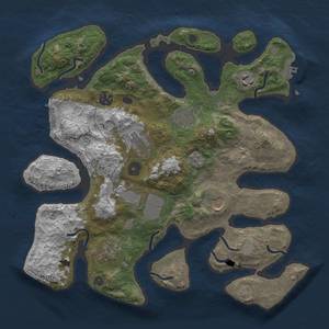 Thumbnail Rust Map: Procedural Map, Size: 3500, Seed: 1853863802, 16 Monuments