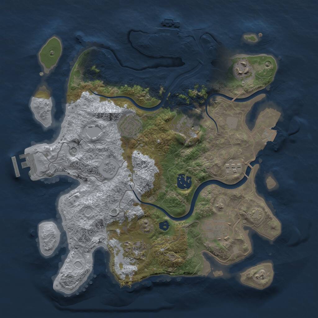 Rust Map: Procedural Map, Size: 3100, Seed: 17777, 13 Monuments