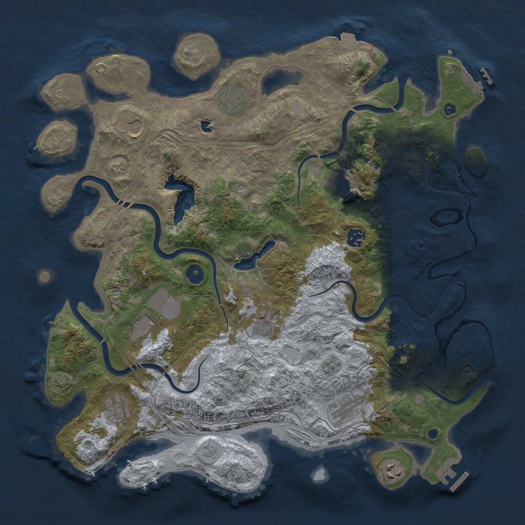 Rust Map: Procedural Map, Size: 4300, Seed: 25716325, 16 Monuments