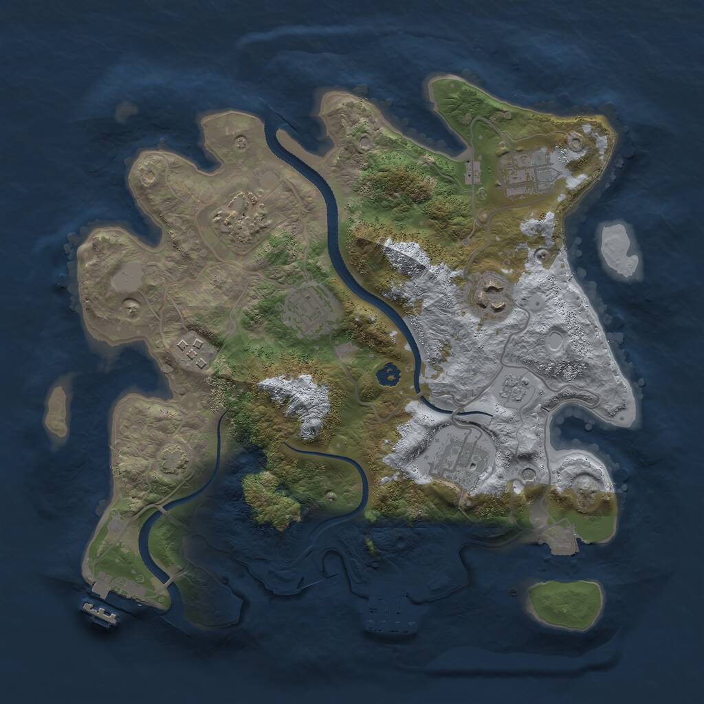 Rust Map: Procedural Map, Size: 3000, Seed: 1165313196, 12 Monuments
