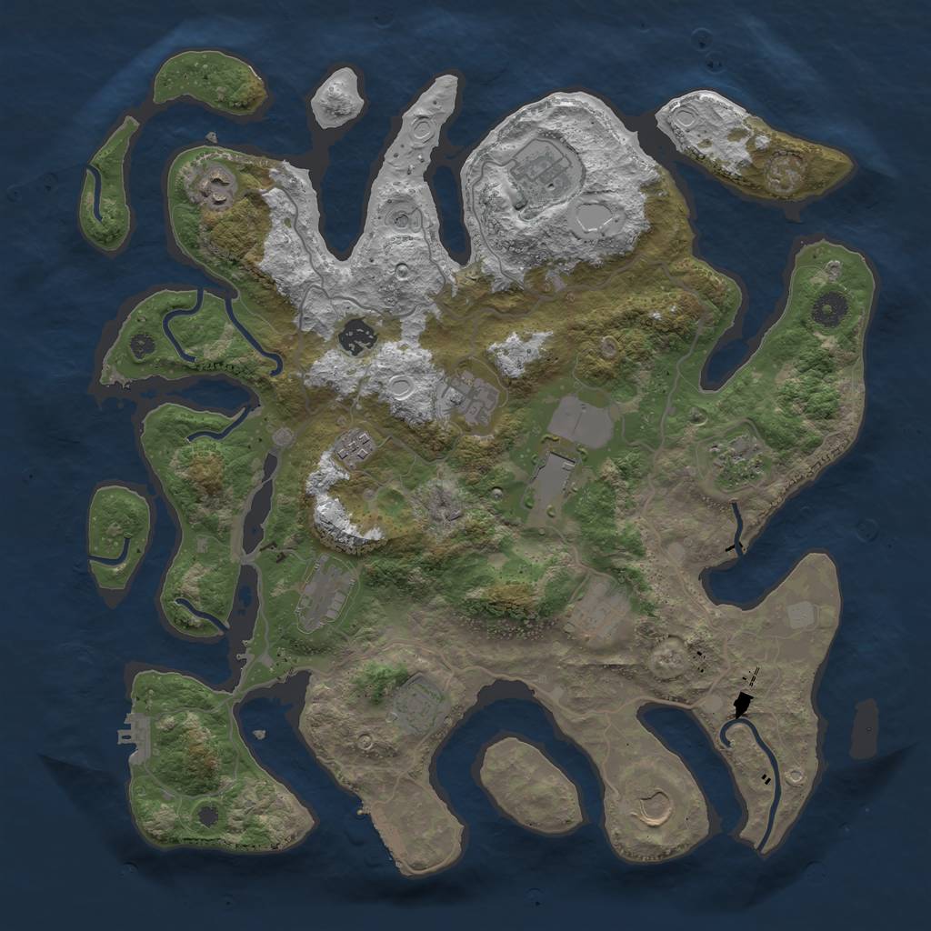 Rust Map: Procedural Map, Size: 4000, Seed: 577353, 19 Monuments