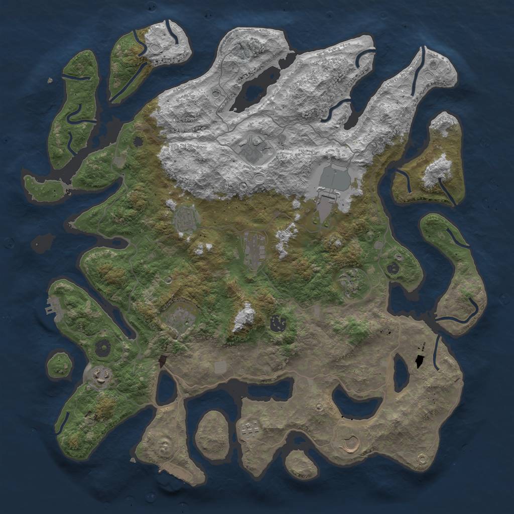 Rust Map: Procedural Map, Size: 4500, Seed: 88759172, 18 Monuments