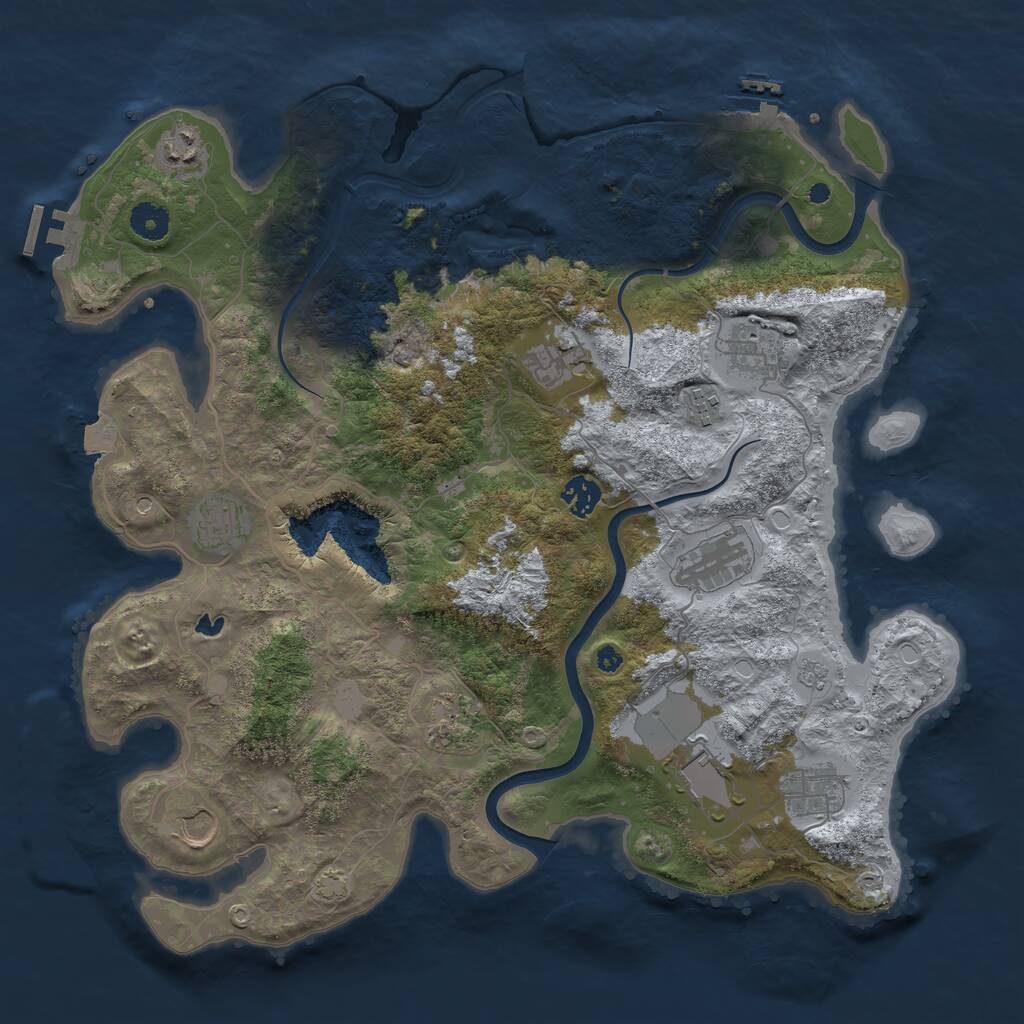 Rust Map: Procedural Map, Size: 4000, Seed: 188886, 17 Monuments