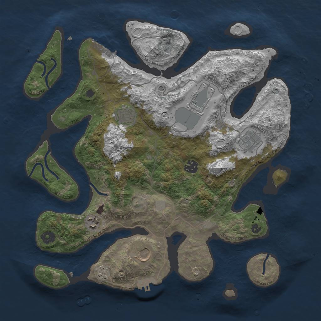 Rust Map: Procedural Map, Size: 3550, Seed: 336368, 15 Monuments