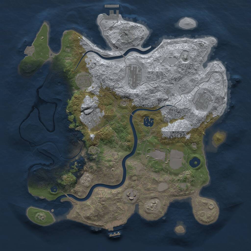 Rust Map: Procedural Map, Size: 3550, Seed: 336368, 14 Monuments