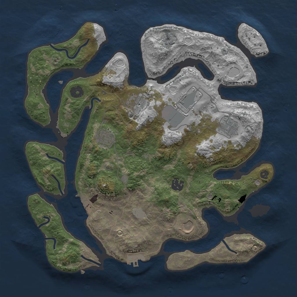 Rust Map: Procedural Map, Size: 3500, Seed: 1896232736, 13 Monuments