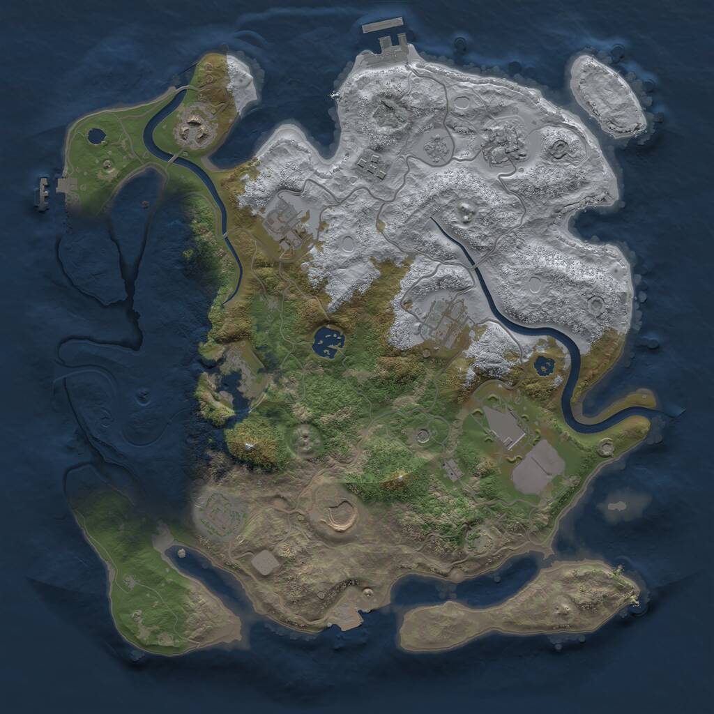 Rust Map: Procedural Map, Size: 3500, Seed: 1896232736, 16 Monuments