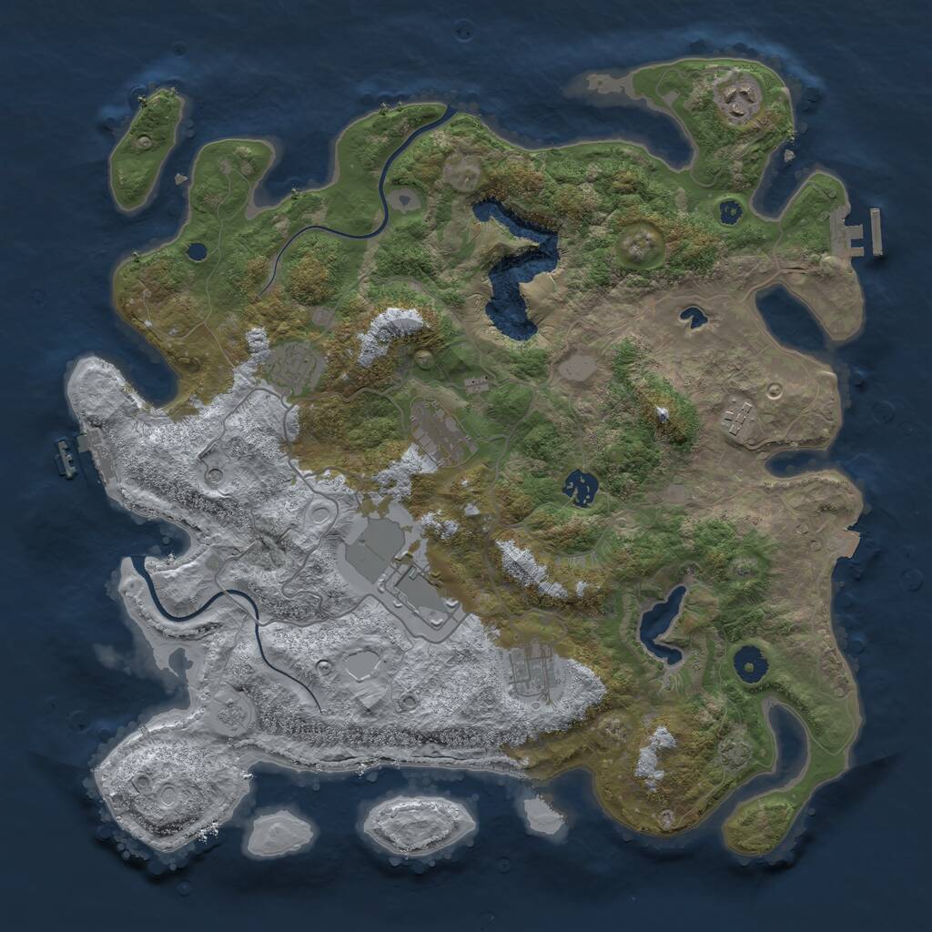 Rust Map: Procedural Map, Size: 4000, Seed: 767533, 13 Monuments
