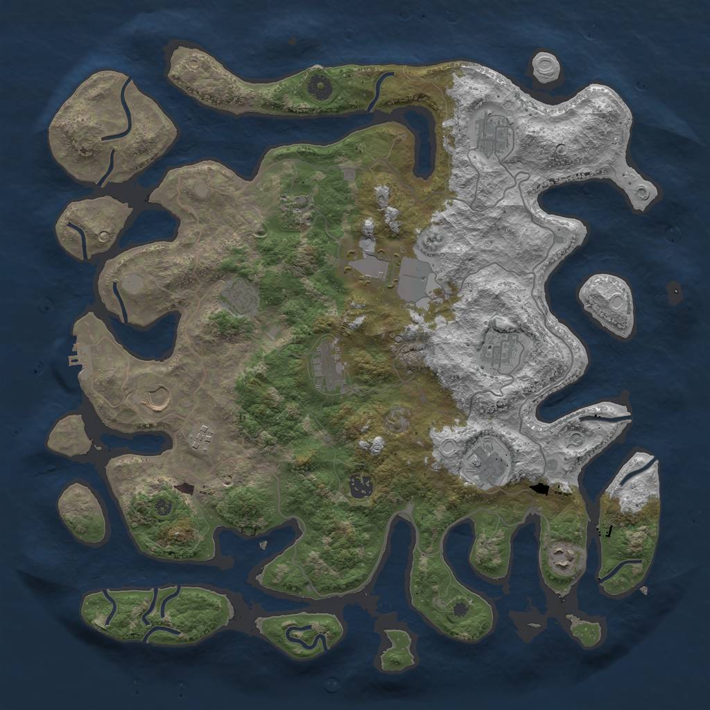 Rust Map: Procedural Map, Size: 4300, Seed: 132, 18 Monuments