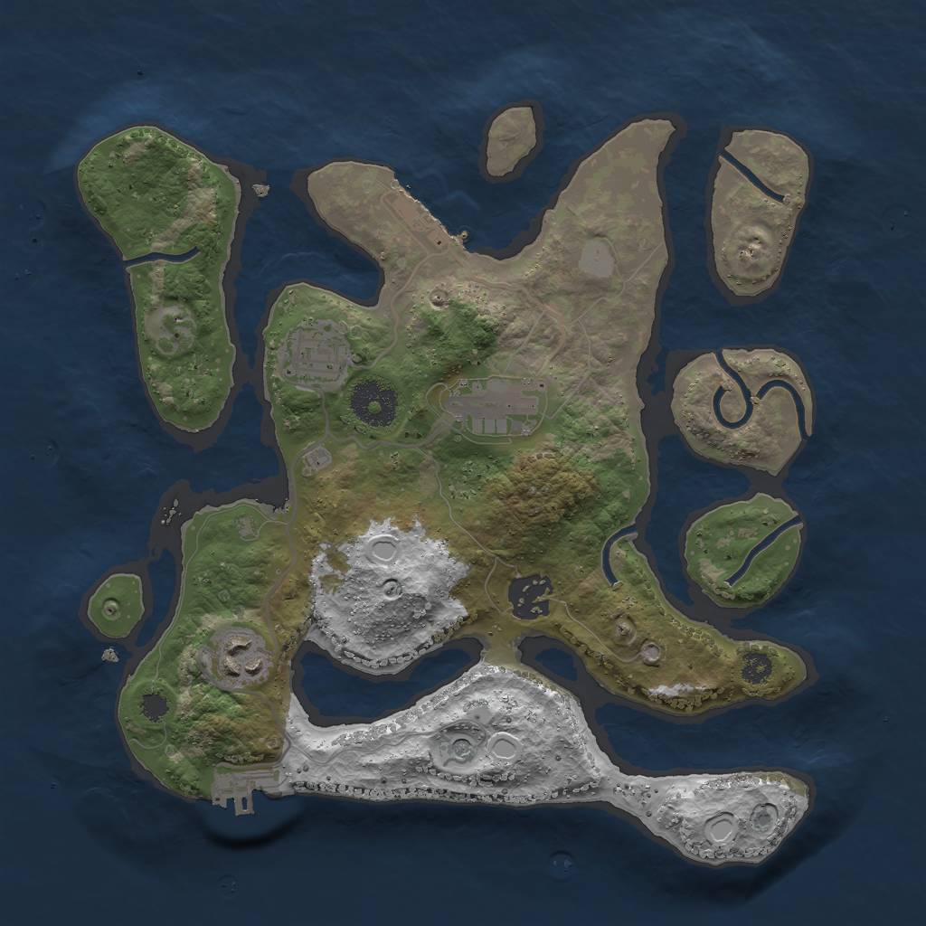 Rust Map: Procedural Map, Size: 3000, Seed: 1190740967, 12 Monuments
