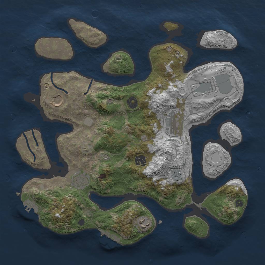 Rust Map: Procedural Map, Size: 3500, Seed: 81984, 15 Monuments