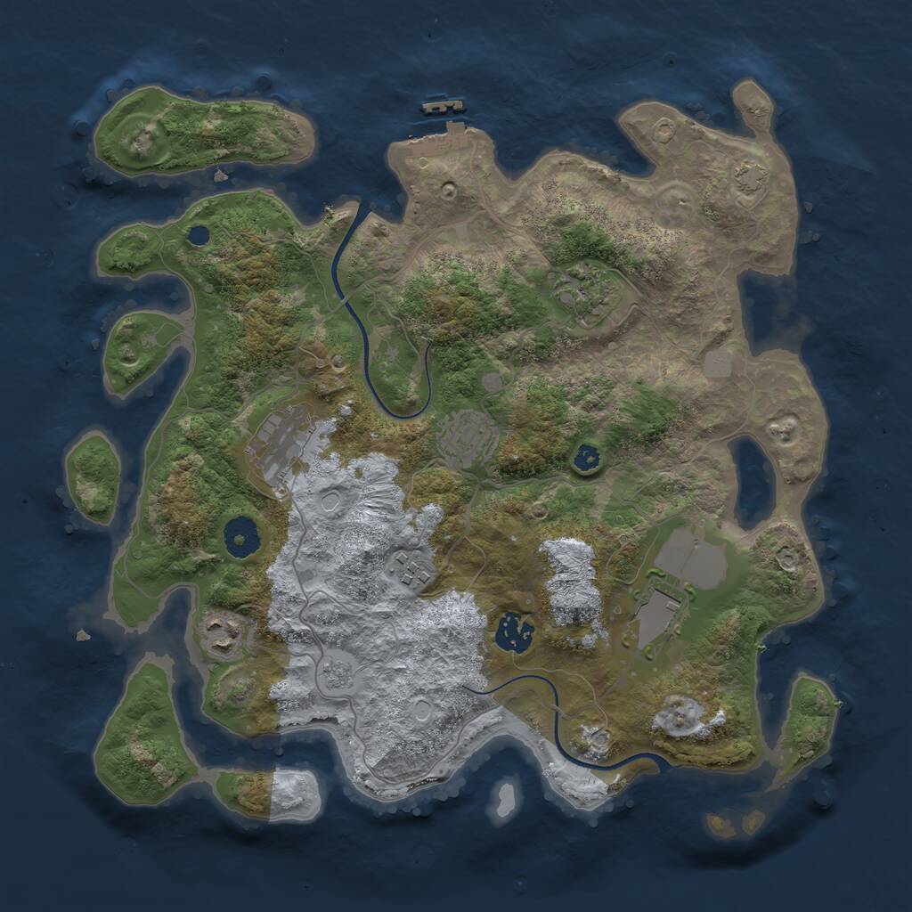 Rust Map: Procedural Map, Size: 3550, Seed: 69046, 11 Monuments