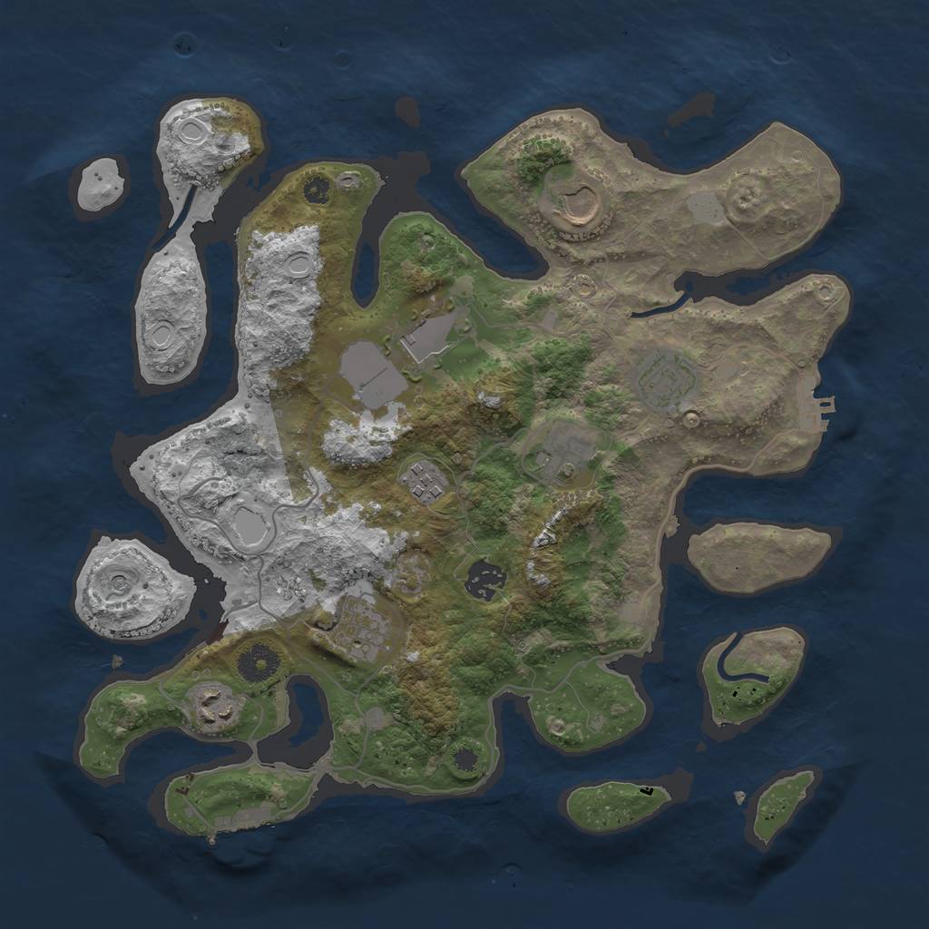 Rust Map: Procedural Map, Size: 3550, Seed: 41190, 16 Monuments