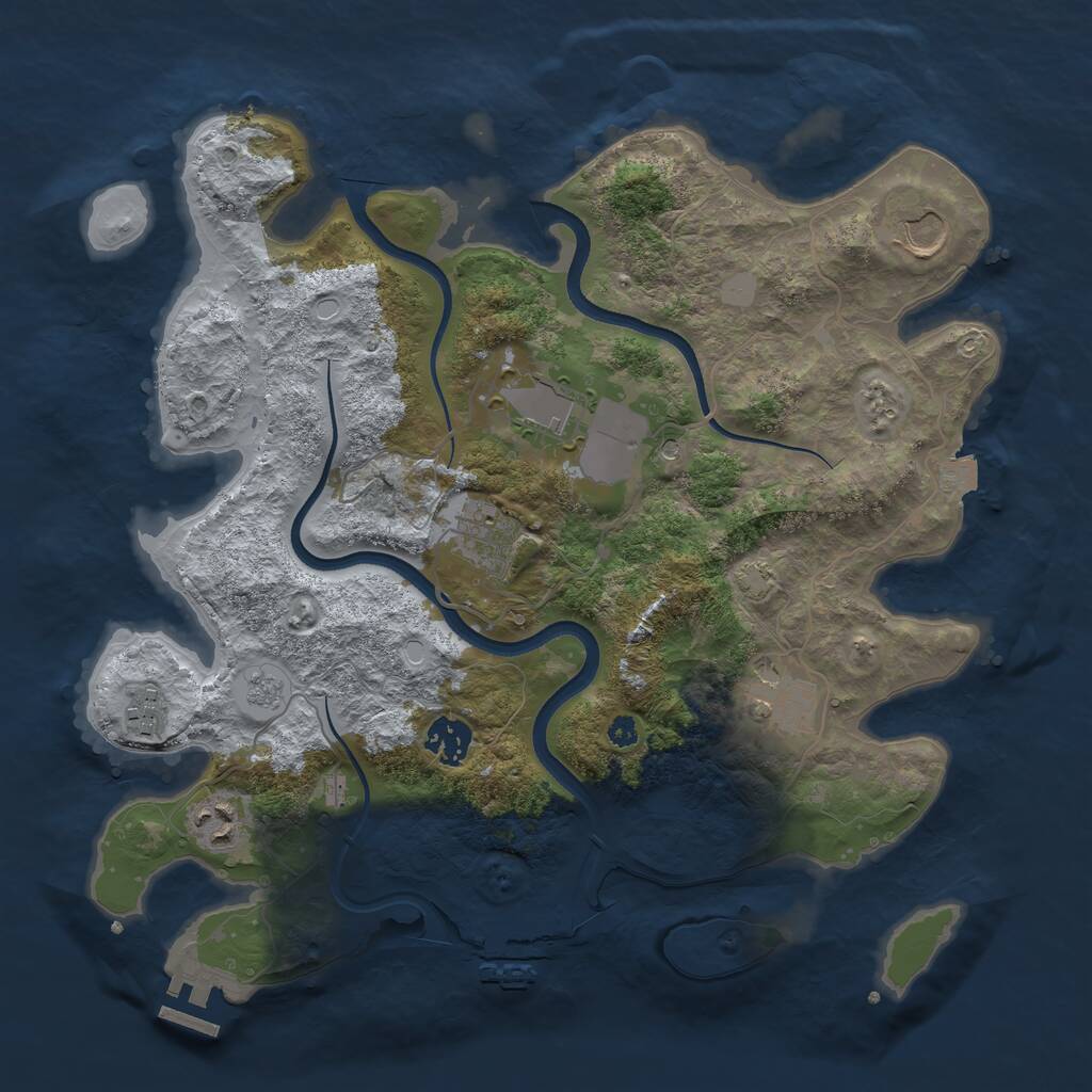 Rust Map: Procedural Map, Size: 3550, Seed: 41190, 13 Monuments
