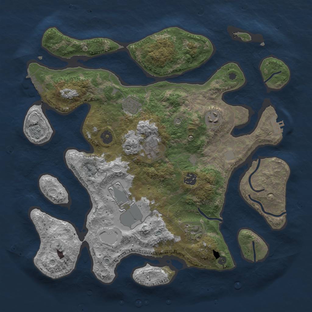 Rust Map: Procedural Map, Size: 3700, Seed: 13826, 15 Monuments