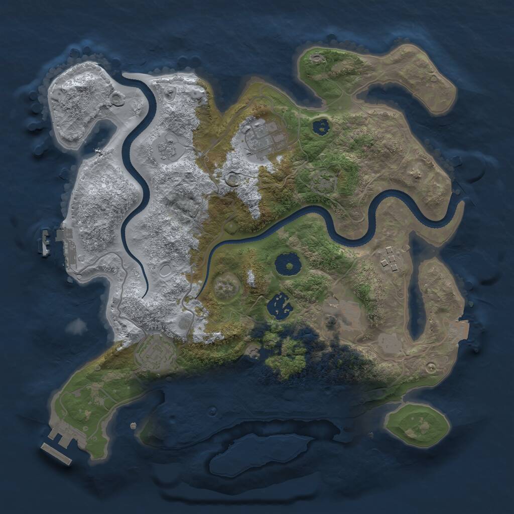 Rust Map: Procedural Map, Size: 3100, Seed: 8201998, 11 Monuments