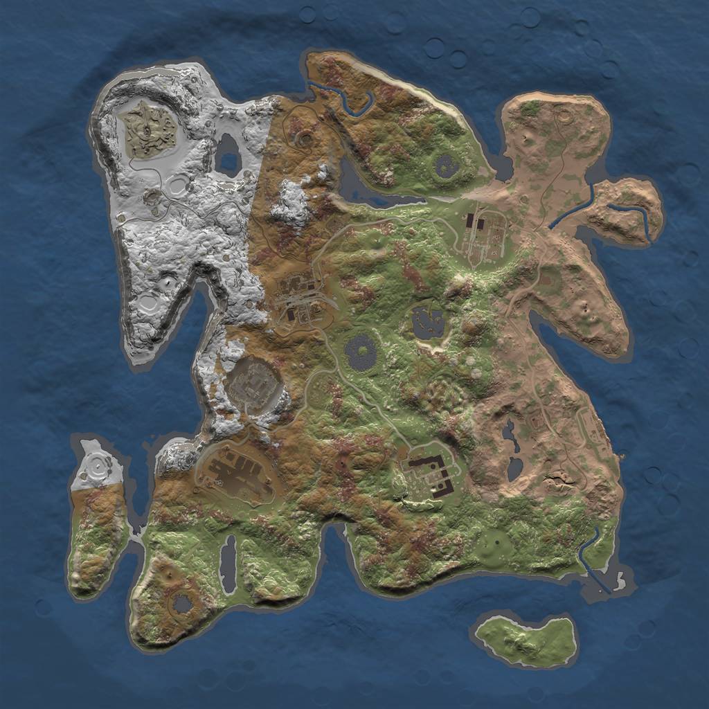 Rust Map: Procedural Map, Size: 3100, Seed: 8201998, 12 Monuments