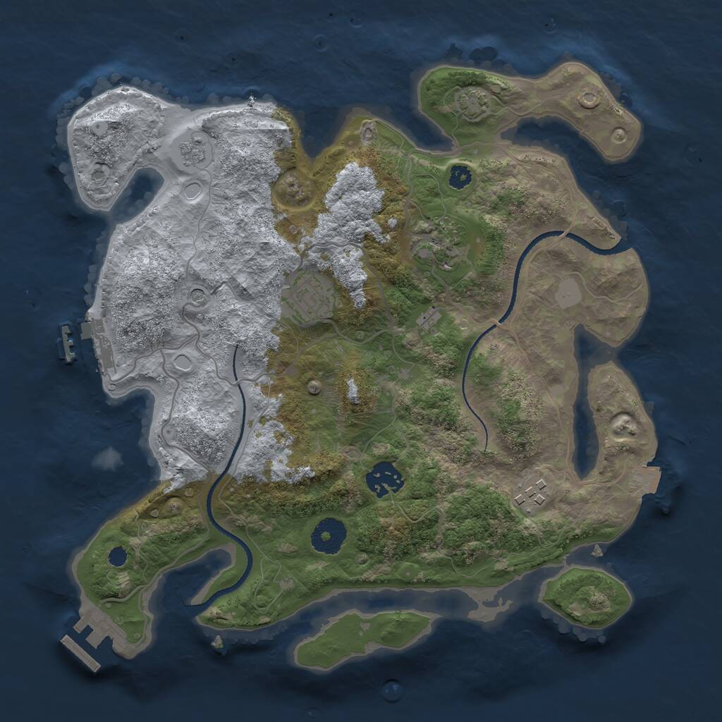 Rust Map: Procedural Map, Size: 3100, Seed: 8201998, 10 Monuments