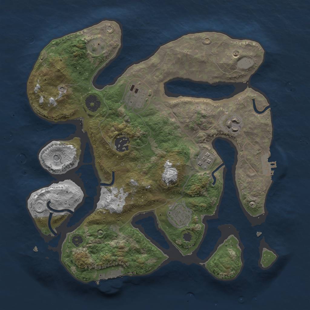 Rust Map: Procedural Map, Size: 3000, Seed: 6546456, 13 Monuments