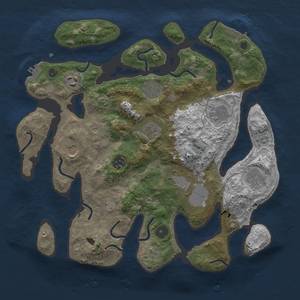 Thumbnail Rust Map: Procedural Map, Size: 3600, Seed: 1121418576, 17 Monuments