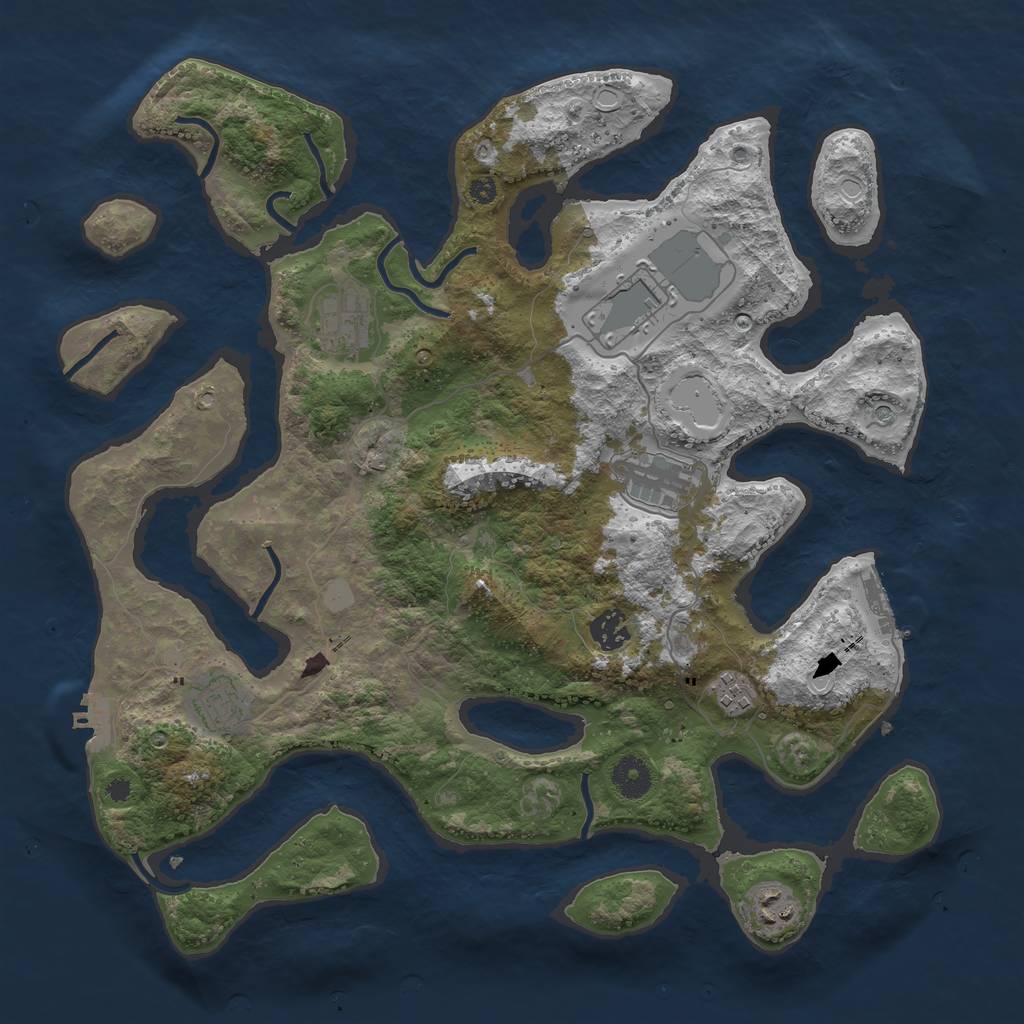 Rust Map: Procedural Map, Size: 3840, Seed: 26944, 15 Monuments