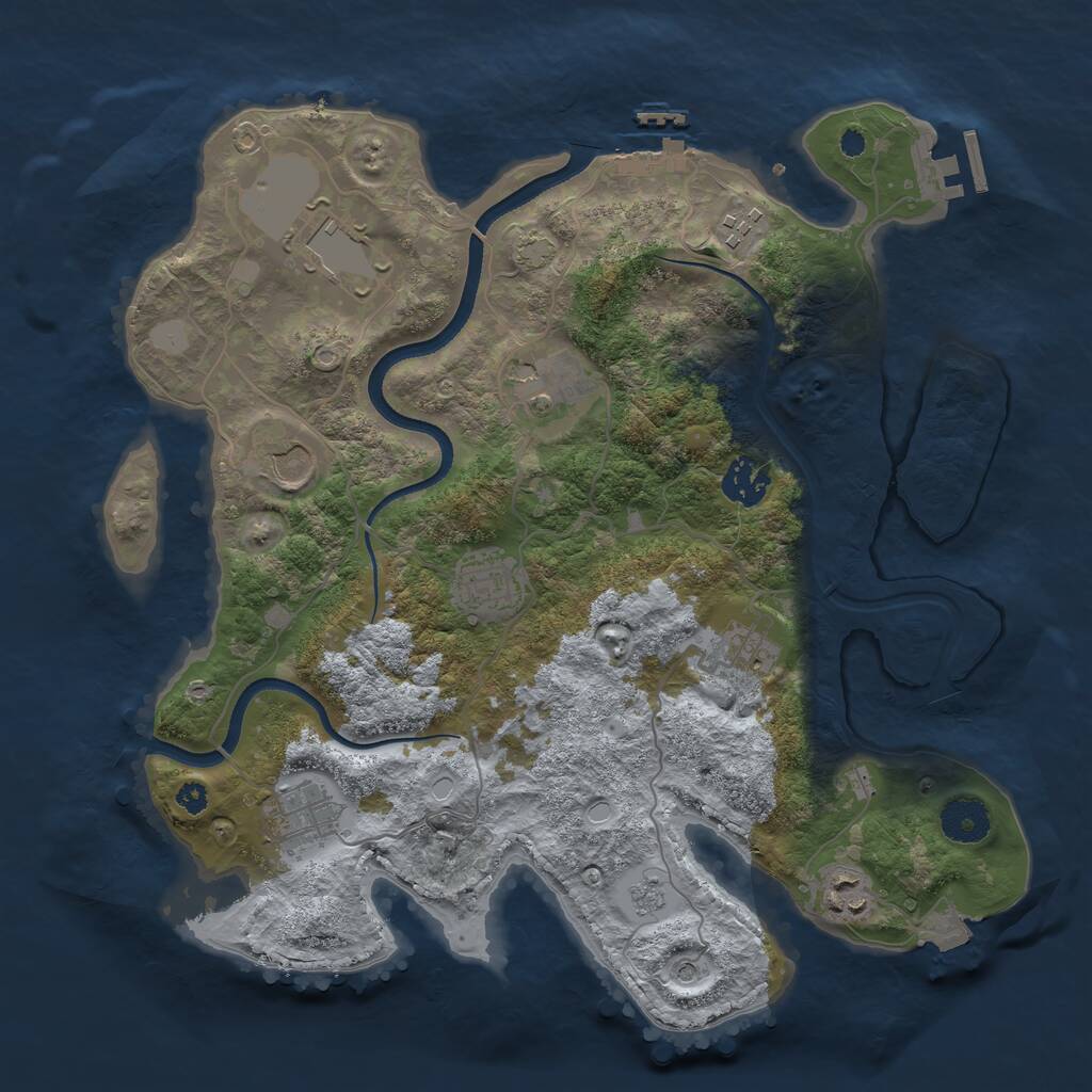 Rust Map: Procedural Map, Size: 3500, Seed: 10071815, 15 Monuments