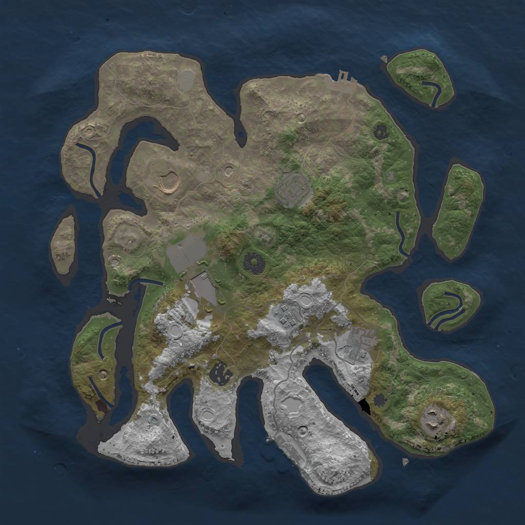 Rust Map: Procedural Map, Size: 3500, Seed: 10071815, 15 Monuments