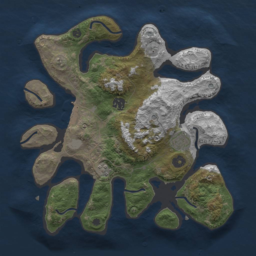 Rust Map: Procedural Map, Size: 3000, Seed: 82174850, 10 Monuments