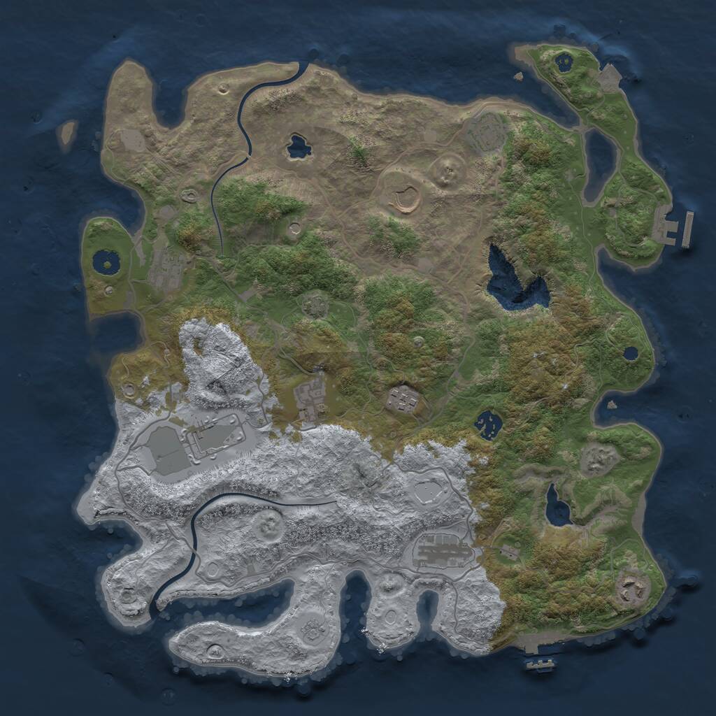 Rust Map: Procedural Map, Size: 4000, Seed: 836693832, 15 Monuments