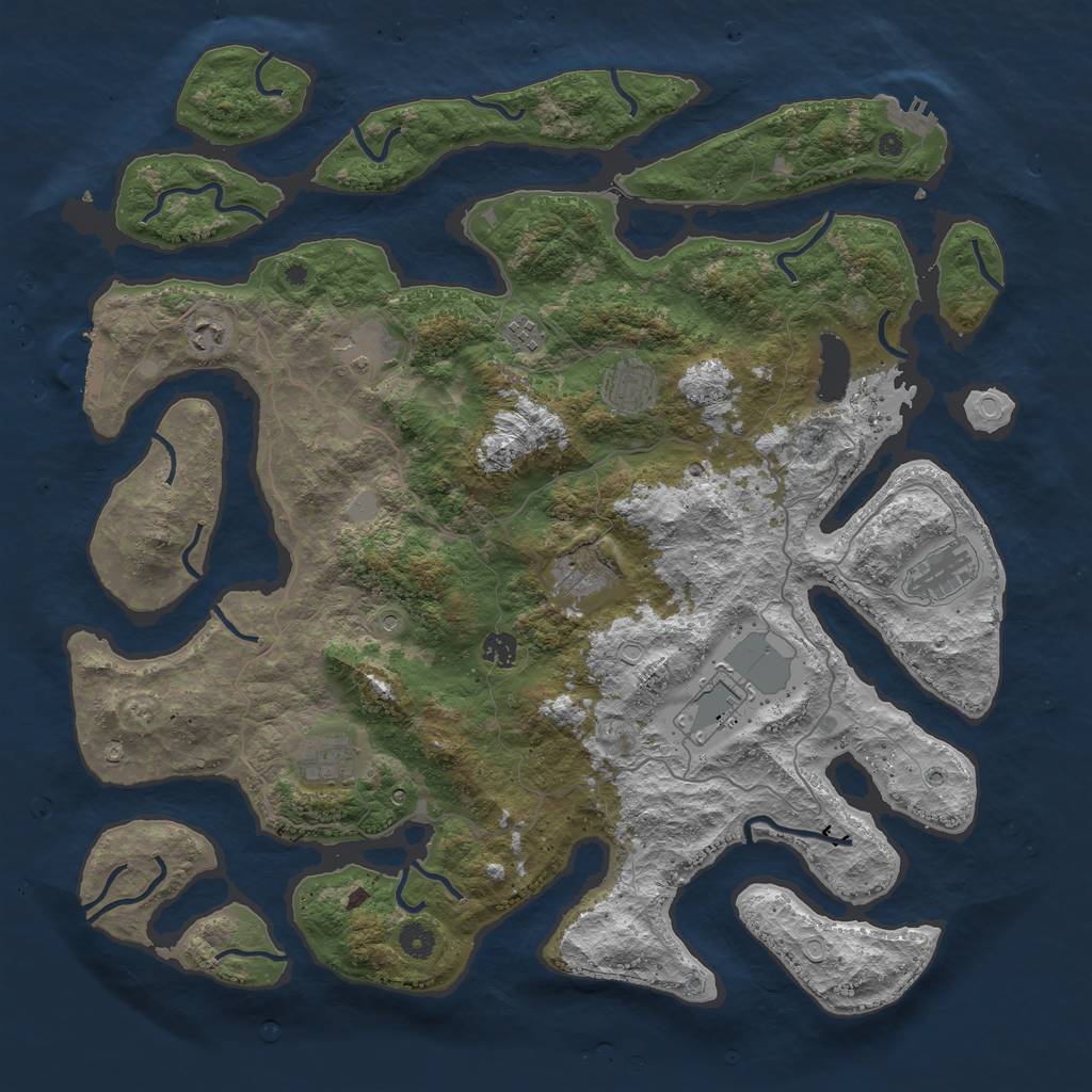 Rust Map: Procedural Map, Size: 4600, Seed: 4234, 17 Monuments