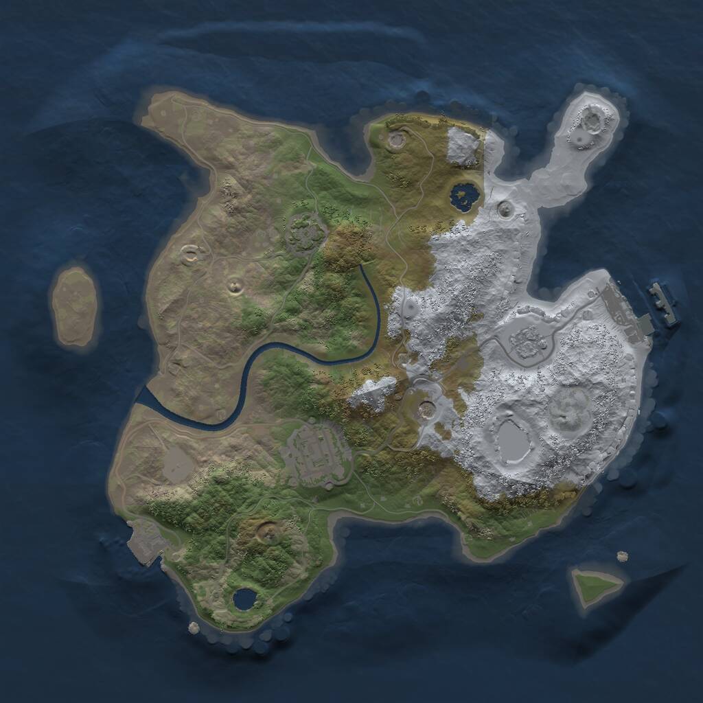 Rust Map: Procedural Map, Size: 2500, Seed: 10193, 6 Monuments