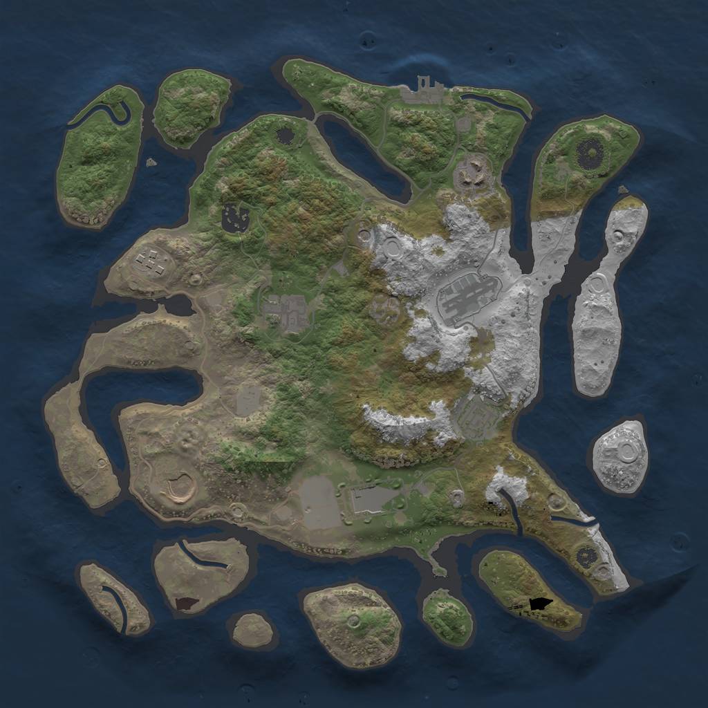 Rust Map: Procedural Map, Size: 3550, Seed: 427171, 15 Monuments