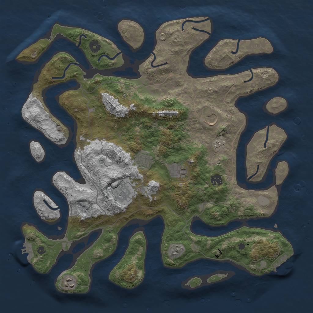 Rust Map: Procedural Map, Size: 4000, Seed: 222319, 15 Monuments