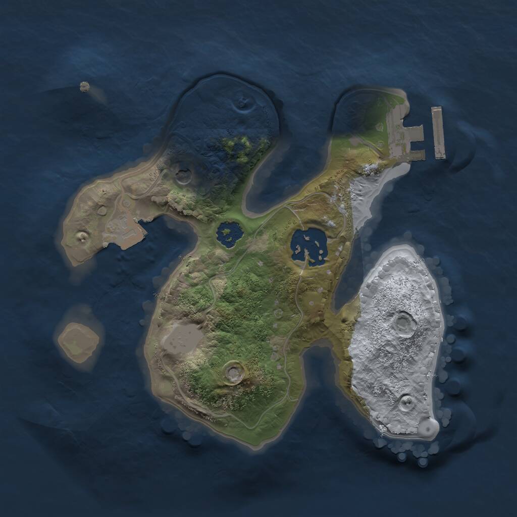 Rust Map: Procedural Map, Size: 2000, Seed: 1029897, 4 Monuments