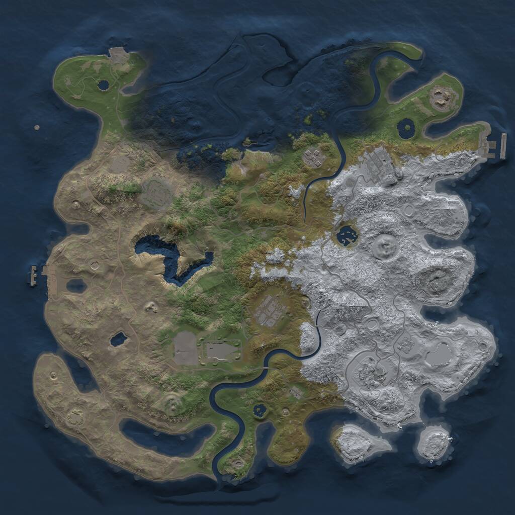 Rust Map: Procedural Map, Size: 4000, Seed: 169302, 14 Monuments