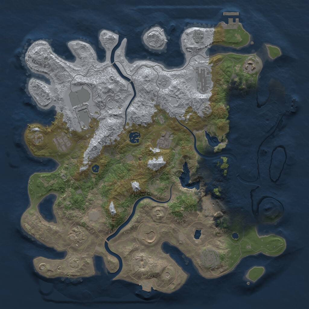 Rust Map: Procedural Map, Size: 4000, Seed: 82748, 17 Monuments